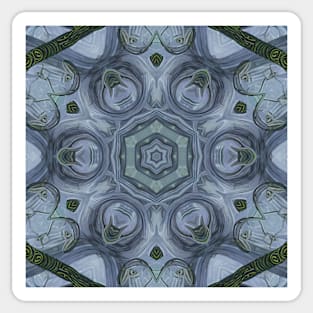 Abstract Sci-fi bio-tech Kaleidoscope pattern (Seamless) 5 Sticker